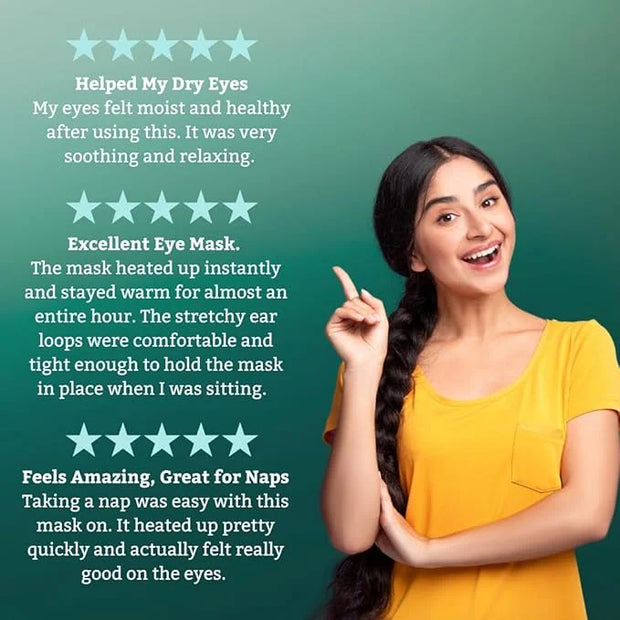 TearRestore Stye Eye Treatment | EyeRelax Heated Eye Mask, Mint-Infused Steam Warm Compress for Dry Eyes, Self-Heating Moi...