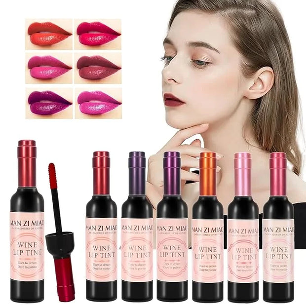 Wine Lip Tint 6 Colors Bottle Lipgloss Stain Waterproof Long Lasting Natural Liquid Lipstick Mini Make Up Gloss Matte Stic...