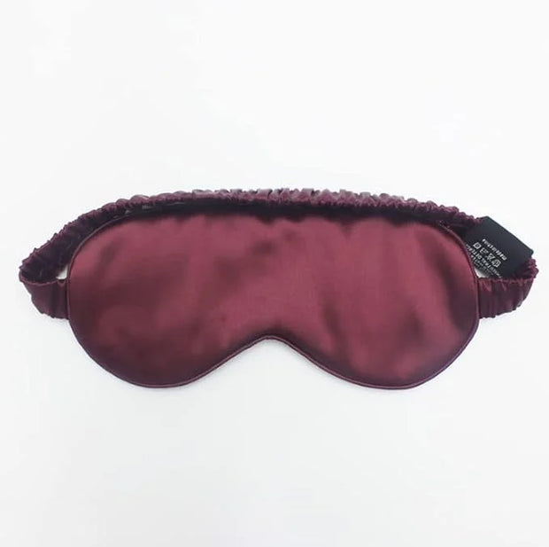 100% 22M Mulberry Silk Eye Mask. Full-Coverage, Soft and Comfortable, for Sleep Health and Skincare (Wine Red) - Product I...