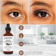 PURA D'OR 4 Oz ORGANIC Jamaican Black Castor Oil - Natural Smoky Scent - 100% Pure USDA Certified Cold Pressed, Hexane Fre...