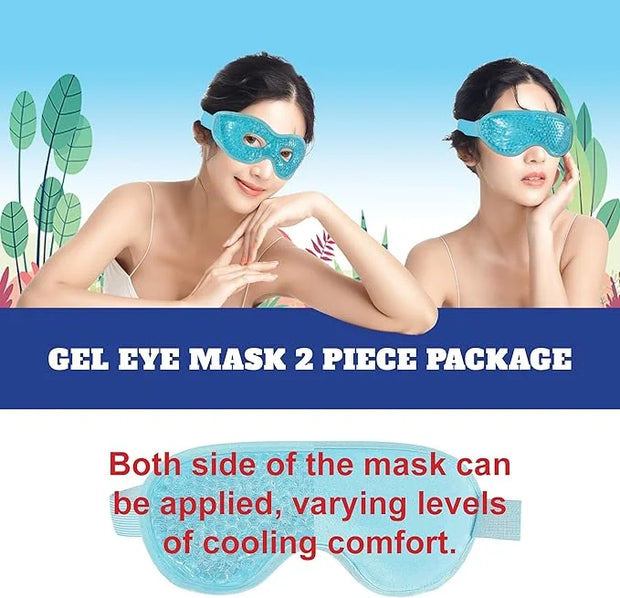 USA Merchant - 2PCs Cold & Hot Eye Therapy Mask, Cooling Eye Mask for Dry Eyes, Headaches, Eye Stress, Dark Cicles, Reusab...