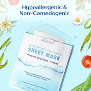 Ebanel 15 Pack Collagen Peptide Hydrating Face Masks, Instant Brightening Firming Anti Aging Face Sheet Masks, Moisturizin...