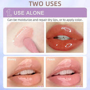 2Pcs Crystal Jelly Moisturizing Lip Oil Hydrating Lip Gloss Set, Non-sticky Fresh Texture Nourishing Plumping Lip Oil Long...