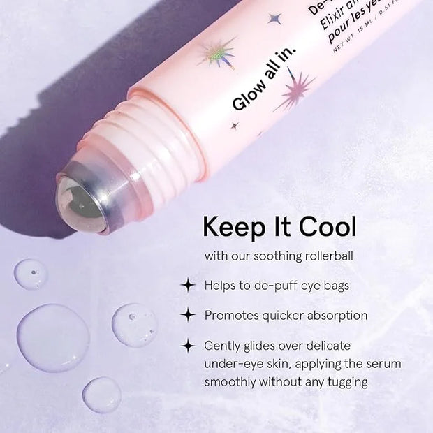 grace & stella Under Eye Brightener Roller - Travel Essentials - Retinol & Caffeine Eye Serum for Puffiness, Dark Circles,...