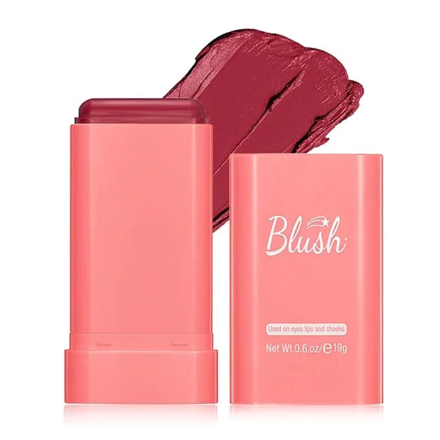 Multi-Use Makeup Blush Stick, 3-in-1 Cream Blush Stick Beauty Tinted Solid Blush Stick for Cheek/Eyes/Lips, Waterproof Moi...