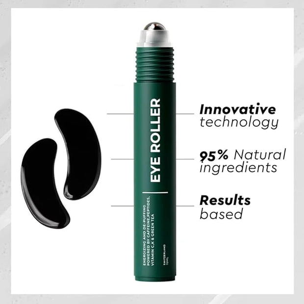 Wolf Project Eye Care Set - Energizing Eye Roller + Under Eye Mask for Dark Circles and Puffiness, With Caffeine, Vitamin ...