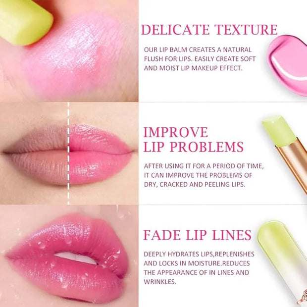 evpct 2Pcs Avocado Tinted Lip Balms PH Lip Color Changing Lipstick Balm Stain Gift Set Queen for Women Girls Korean Mood L...
