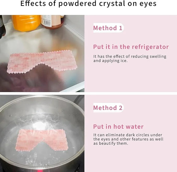 Natural Crystal Eye Mask, Rose Quartz Eye Mask for Alleviate Puffiness Massage Relax Wrinkles Relieve Migraine Meditation ...
