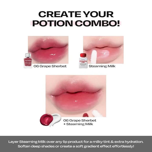 Lip Potion Aqua Glow No.8 Sugar Purple | Hydrating, Non-Sticky Gloss with Sheer Radiance | 0.3 Oz - Product Image
