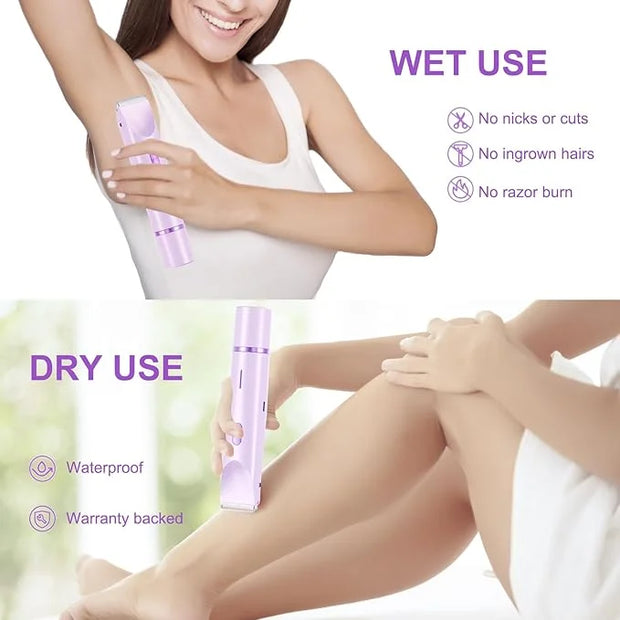 2025 New 2-in-1 Bikini Trimmer & Electric Shaver for Women - Cordless Wet/Dry Electric Razor Kit, Waterproof Hair Removal ...
