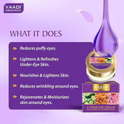 Vaadi herbals Natural Under Eye Cream - Almond Oil & Cucumber extract - Reduces the Appearance of Fine Lines and Wrinkles ...
