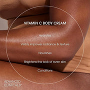 Advanced Clinicals Brightening Vitamin C Body Cream + AHA Exfoliating 10% Glycolic Acid & Lactic Acid Lotion 2PC Skincare ...