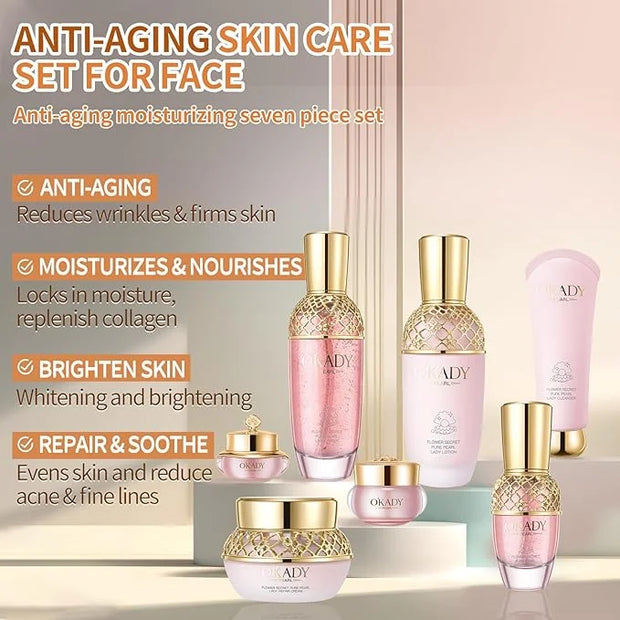 7-In-1 Anti-Aging Skin Care Set For Women Skincare Set Gift Set Birthday Gift Mother's Day Gift Valentine's Day Gift - Pro...
