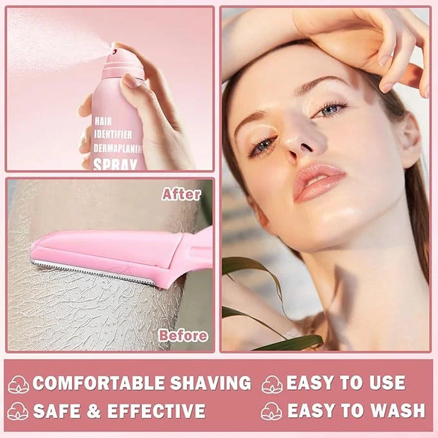 Hair Identifier Spray for Face Shaving Powder for Women Skin Body Hair IdentifyingSpray for Dermaplaning Glow Reveal Face ...