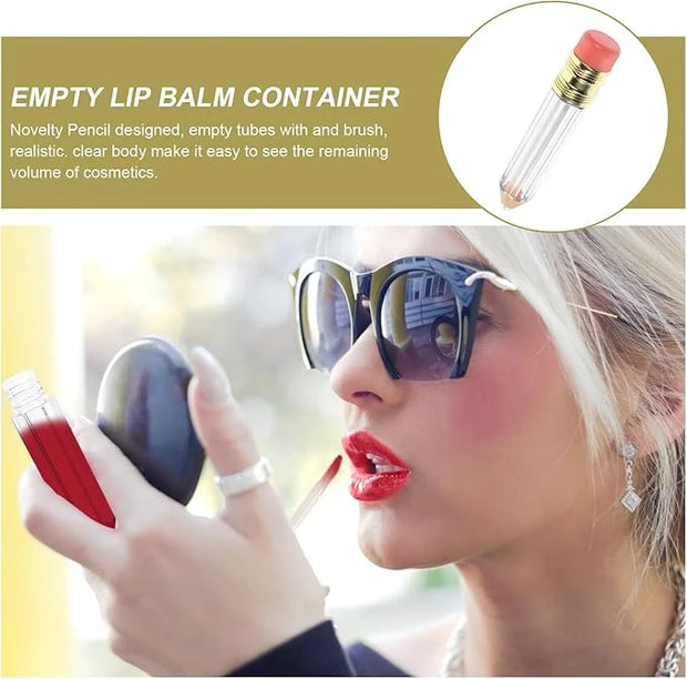 Garneck 12pcs Pencil Shaped Empty Lip Gloss Tubes 5ml Refillable Gloss Bottles For Diy Cosmetics Clear Mini Lip Oil Contai...