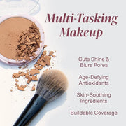 Mineral Fusion Pressed Powder Foundation, Warm 2 - Med Skin w/Yellowish Undertones, Age Defying Foundation Makeup with Mat...