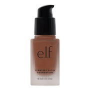 e.l.f. Flawless Satin Foundation, Lightweight & Medium Coverage, Semi-Matte Finish, Vegan & Cruelty-Free, Chocolate, 0.68 ...