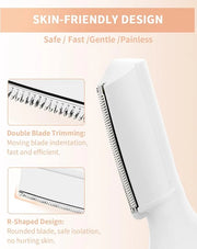 Eyebrow Trimmer, Electric Eyebrow Razor for Women Men, Rechargeable Painless LED Light Facial Hair Shaver Remover with Rin...