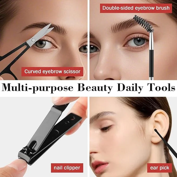 Tweezers Set, Hyxhappy 9 pcs Professional Stainless Steel Tweezers Kit for Facial Hair, Precision Plucker Eyebrow Tweezer ...