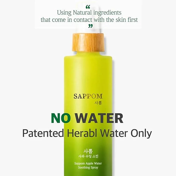 Green Apple, SAPPOM Apple Water Soothing Spray Mist, for All Skin Types, After Shave, Refresh and Hydrating Toner, Natural...
