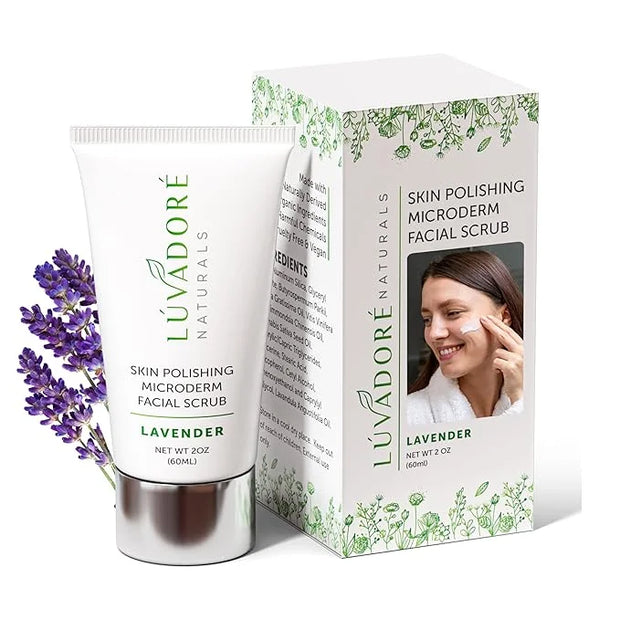 Microdermabrasion Facial Scrub – Skin Polishing Exfoliating Face Scrub – Gentle Face Exfoliator with Shea Butter, Vitamin ...