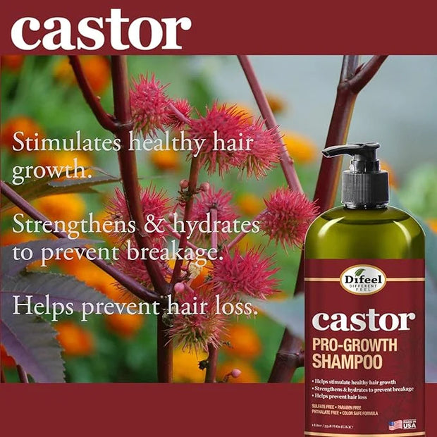 Difeel Castor Pro-Growth Shampoo 12 oz. & Conditioner 12 oz. (2-Piece Set) - Product Image