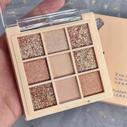 9Colors Champagne Rose Gold Eye Shadow Palette Makeup,Highly Pigmented Shimmer Pink Eyeshadow Palette Nude Glitter Sparkly...