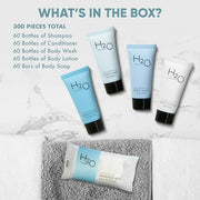 H2O Therapy Hotel Soaps & Toiletries Bulk Set | 1-Shoppe Amenities Kit | 0.85oz Shampoo & Conditioner, Body Wash, Lotion, ...