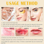 30 Pairs Lip Masks & 24K Gold Eye Mask Bulk Mother's Day Gifts, Collagen Crystal Under Eye Patches for Puffy Eyes, Effecti...