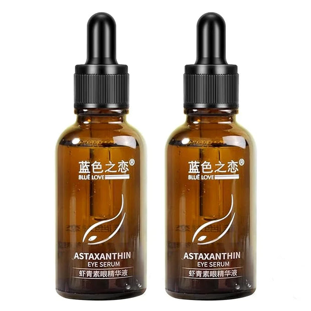 BLUE LOVE 2PC Astaxanthin Eye Serum - Reduces Dark Circles & Puffiness, Anti-Aging Formula Targets Wrinkles, Hydrating for...