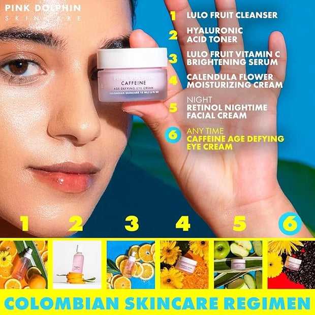Pink Dolphin Caffeine Eye Cream – Anti-Aging Eye Treatment for Dark Circles, Puffiness & Fine Lines – Hydrating Formula wi...