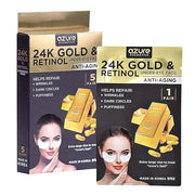 Azure Cosmetics 24K Gold & Retinol Anti Aging Under Eye Patches - Firming, Restoring & Deeply Hydrating Eye Mask - Reduces...