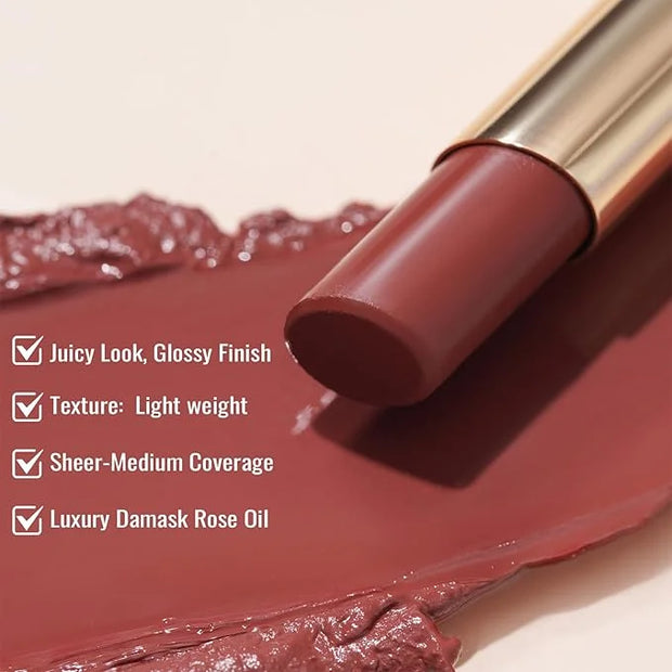 Oulac Moisturizing Shine Red Lipstick for Women, 2 in 1 Tinted Lip Balm for Winter, Hydrated Juicy and Glossy Lip Color fo...