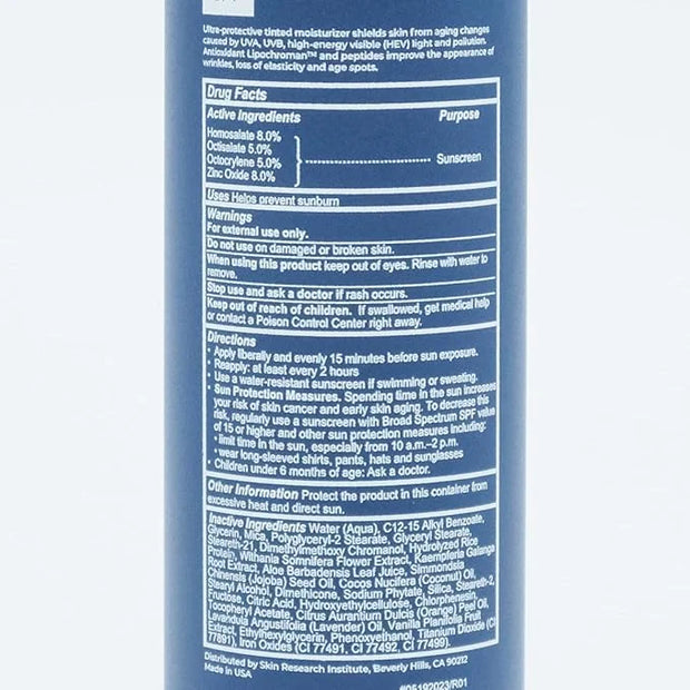 SRI Daily Facial Sunscreen - SPF 40 - Anti-Aging with Lipochroman & Peptides - Transparent Zinc Oxide - Universal tint & W...