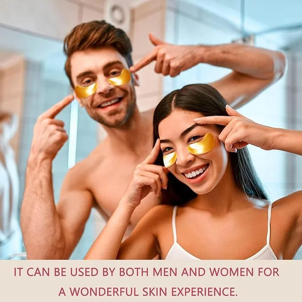 30 Pairs Lip Mask & Eye Mask,24K Gold Gel Eye Masks for Dark Circles,Wrinkles and Fine Lines,Moisturizing Collagen Lip Mas...