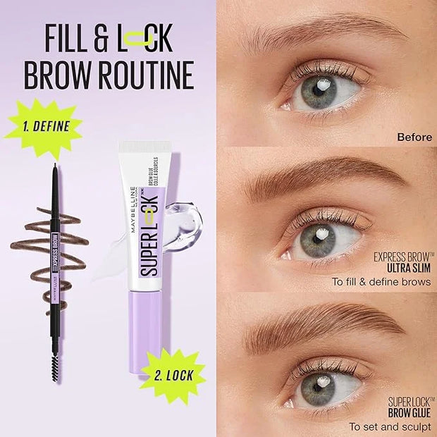 Maybelline Super Lock Brow Glue Eyebrow Gel, Lightweight Brow Gel For Up To 24HR Hold, Clear, 1 Count - Product Image