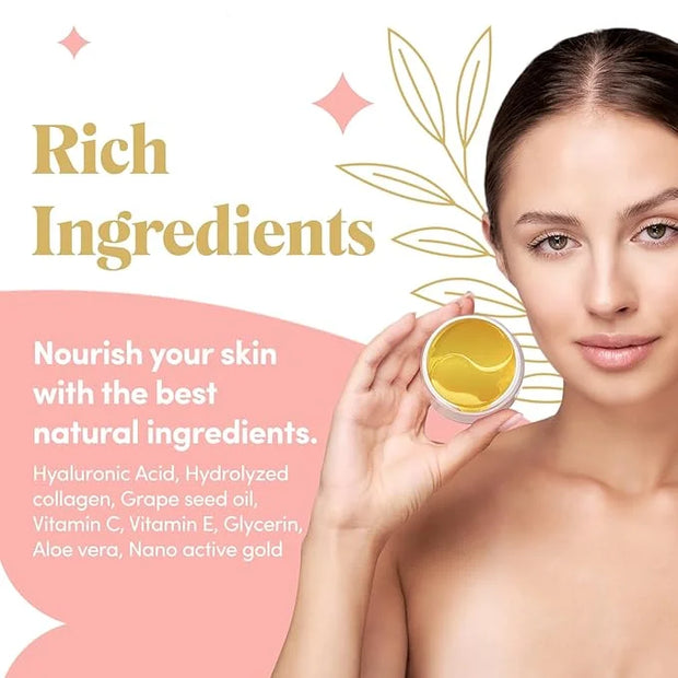 24K Gold Collagen Under Eye Mask - Bright Eyes Anti Aging Treatment - Product Image