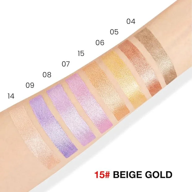 evpct Beige Gold Shimmer Cream Eye Shadow Brightener Sticks Set for Eyes, Gold Shimmery Matte Pencil Eye shadow Applicator...