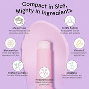 grace & stella Under Eye Brightener Balm Stick - Travel Size Toiletries - Retinol & Caffeine Eye Cream for Dark Circles, P...