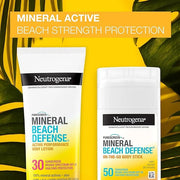 Neutrogena Purescreen+ Mineral Beach Defense Active Performance Body Lotion Sunscreen with Broad Spectrum SPF 30, Quick Dr...