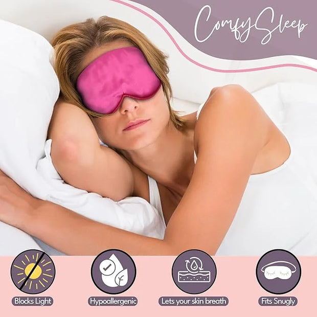 CELESTIAL SILK 100% Silk Sleep Mask for Women with Silk Covered Elastic Strap, Eye Mask for Sleeping (One Size, Hot Pink) ...
