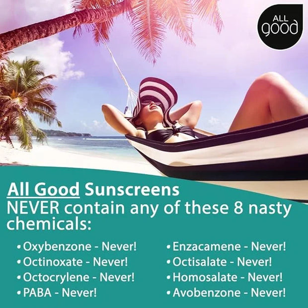 All Good Sport Mineral Sunscreen & Aloe Gel Bundle - UVA/UVB Broad Spectrum SPF 30+, Water Resistant - Includes (2) SPF 30...
