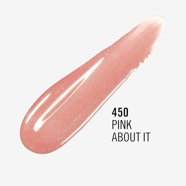 Rimmel London Stay Glossy, 450 Pink About It, Lip Gloss, Non-Sticky, Color and Shine, Up To 6-Hour Wear, Precise Applicato...