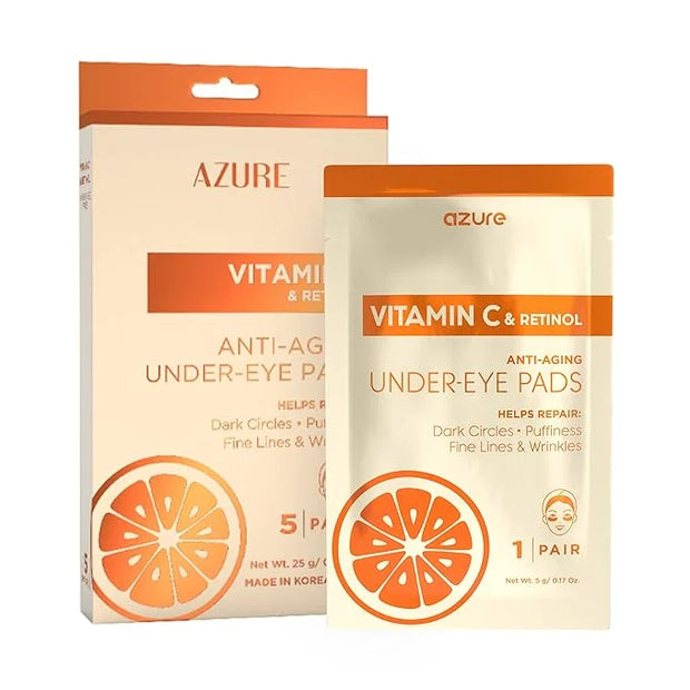 Azure Cosmetics Vitamin C Under Eye Pads - Anti Aging, Lifting & Moisturizing Eye Mask Patches - Reduces Fine Lines, Wrink...