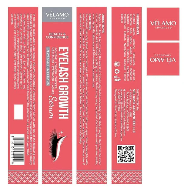 Eyelash Growth Serum, Lash Serum for Eyelash Growth, Eyelash Serum to Grow Lashes in 3-4 Weeks, Lash Growth Serum & Brow G...