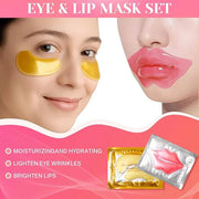 40 Pcs Lip Masks & Under Eye Masks, 24K Gold Gel Crystal Collagen Under Eye Patches for Puffy Eyes and Dark Circles, Effec...