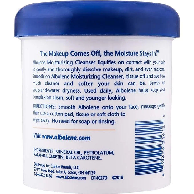 Albolene Face Moisturizer and Makeup Remover, Facial Cleanser and Cleansing Balm, Beta Carotene Fragrance Free Cream, 12 o...