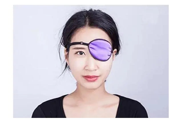 Adults Eye Patch Silk Single Eye Mask Amblyopia Corrected Visual Acuity Recovery Eye Patch Patch for Lazy Eye (Purple) - P...