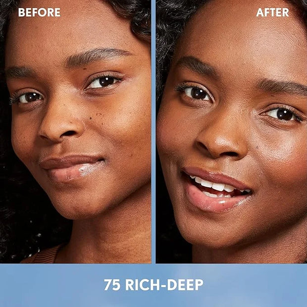Covergirl Simply Ageless Skin Perfector Essence Foundation, 75 Rich-Deep, Tinted Skincare Makeup Hybrid, Sheer Tint, Radia...