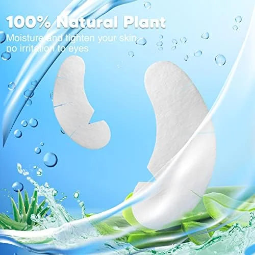 100 Pairs V-Shaped 100% Natural Eyelash Extension Under Eye Gel Pads Kit, Hydrogel Eye Patches with Collagen & Aloe Vera, ...